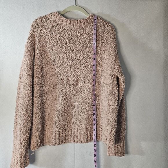 SOCIAL STANDARD By Sanctuary Sz L Pink Blush Knot Sweater Cozy Roundneck - Picture 2 of 6